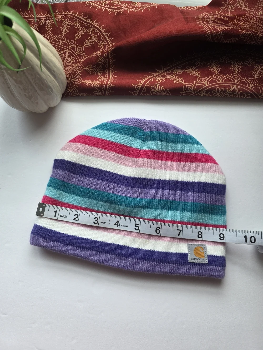 Carhartt Striped Hat Child Size Purple Teal